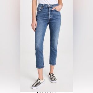 Agolde high rise straight crop Jean in the color silence size 27